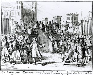 Henrettelsen av hertugen av Monmouth og Buccleuch (1649–85) (gravering) av German School