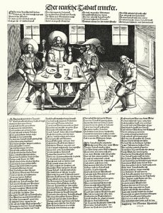 De tyske tobakksdrikkerne (gravering) av German School