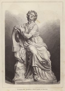 The Grieving Muse , marmorstatue av den tyske billedhuggeren Robert Cauer den eldste (gravering) av German School