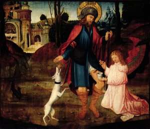 The Healing of Saint Roch (olje på tre) av German School