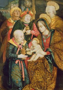 Den hellige familie og de tre magi av German School