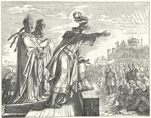 Den hellige romerske keiseren Otto III anklager romerne for illojalitet (gravering) av German School