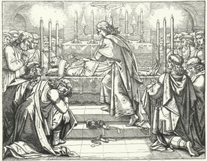 Den hellige romerske keiser Otto III ved graven til St Adalbert av Praha (gravering) av German School