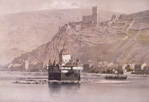 Øyfestningen Pfalzgrafenstein og Schloss Gutenfels ved Kaub av German School