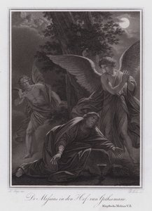 Messias i Getsemane hage (gravering) av German School