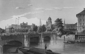 Schlossbruecke, Berlin (stålgravering) av German School
