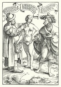 The Unequal Lovers (gravering) av German School