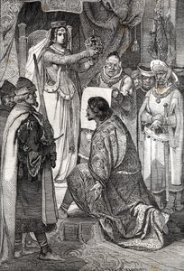 Kroningen av Erik XIII av Pommern som konge av av de nordiske kongedømmene Sverige, Danmark og Norge, av Margaret I av Danmark av German School