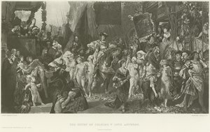 Inntoget av Charles V i Antwerpen (gravyr) av German School