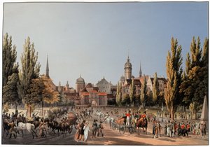 Messen i Leipzig. ca 1810-20 (gravering) av German School