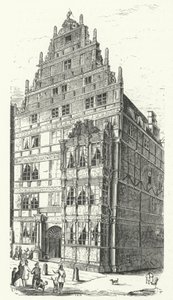 Hjemmet til den tyske polymaten Gottfried Wilhelm Leibniz i Hannover (gravering) av German School
