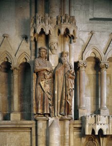 Ridderen Ekkard og hans kone Uta (Hermann og Reglindis) Skulptur av den tyske skolen. 1245 katedralen Saint Peter og Paul, Naumburg, Tyskland av German School