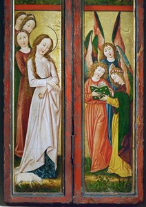 Legenden om Sankt Agnes (maleri på tre) av German School