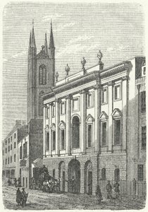 Det opprinnelige hjemmet til Bank of England, Walbrook, London (gravering) av German School