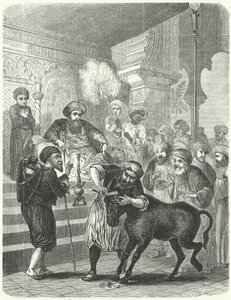 The peasant and his ass before the Caliph Harun al-Rashid (engraving) av German School