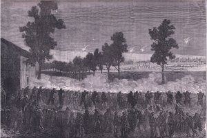 The sortie of Cachan, Cassells History of the War between France and Germany utgitt av Cassell and Company Limited, ca. 1890 (litho) av German School