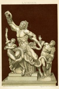 Statuen av Laocoön og hans sønner ca. 1890 (fargekromolitografi) av German School