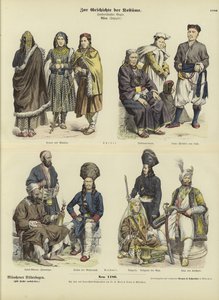 Tibetanske og Kashmiri-kostymer, 1800-tallet av German School