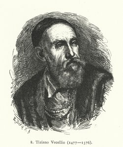 Titian , italiensk renessansemaler av den venetianske skolen (gravering) av German School