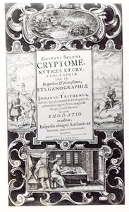 Tittelside til bok 9 av Cryptomenysis and Cryptography av Gustavus Selenus (Augustus, hertug av Brunswick), 1624 av German School