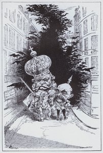 Triumferende inntreden av den tyske keiseren i Paris (litho) av German School