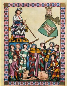 Trubadurer for keiseren av Tyskland og hoffet hans, fra 'Manesse Codex' (vellum) av German School