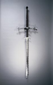 Tohåndssverd med flamboyant blad, 1550-1600 av German School