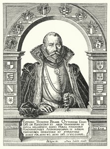 Tycho Brahe , dansk astronom (gravering) av German School