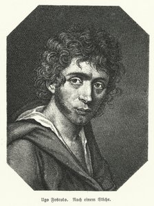 Ugo Foscolo, italiensk poet; soldat og revolusjonær (litho) av German School