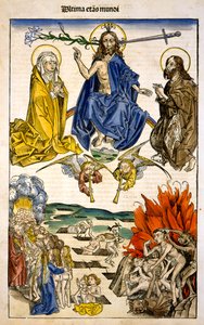 Ultima etas Mundi (Den siste dommen) fra Liber Chronicarum av Hartmann Schedel, 1493 av German School