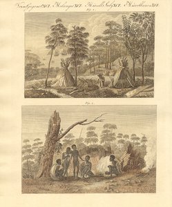 Van Diemens land (farget gravering) av German School