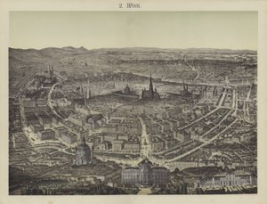 Wien, Østerrike (farge litho) av German School
