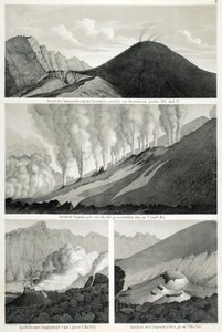 Utsikt over Mount Somma og Mount Vesuv, sett fra vest fra observatoriet, 27. april 1855 av German School