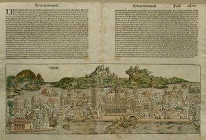 Utsikt over Venezia, illustrasjon fra Liber Chronicarum av Hartmann Schedel (1440-1514) publisert i Nürnberg, 1493 av German School