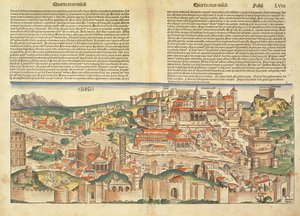 Utsikt over byen Roma, fra Nürnberg-krøniken av Hartmann Schedel (1440-1514) 1493 av German School