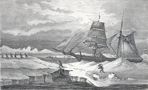 Warping through the Ice, pub London 1874 av German School
