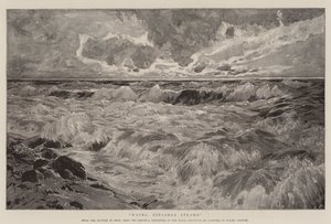 Bølger, Einsamor Strand (litho) av German School