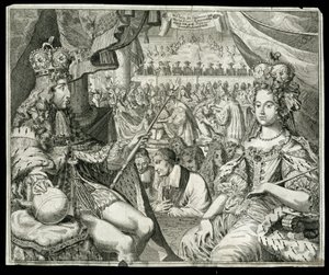 William III (1650-1702) og Mary II (1662-94) konge og dronning av Storbritannia og Irland fra 1689, ca. 1689 av German School