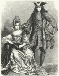 William III og Mary II, konge og dronning av England (gravering) av German School