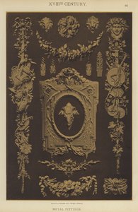 XVIIIth Century, metallbeslag (farge litho) av German School