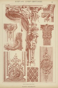 XVII. og XVIII. århundre, plastpynt (farge litho) av German School