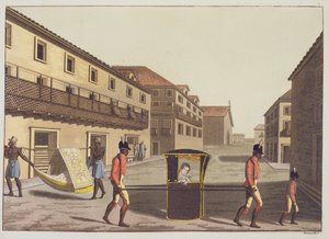 Søppel i St. Sebastian Street (fargegravering) av Gerolamo Fumagalli