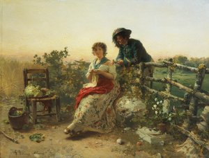 In Peacetime, av Gerolamo Induno, cirka 1880, olje på tre av Gerolamo Induno