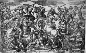 Slaget ved Lapiths og Kentaurene, ca. 1600 av Geronima Cagnaccia Parasole