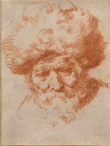 En allegori om vinteren: Hodet til en gammel mann med pelshatt av Gerrit Adriaensz (attr.to) Berckheyde