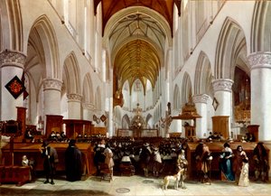 Interiør i en kirke. Maleri av Gerrit Berckheyde (1638-1698), nederlandsk maler. London, Nasjonalgalleriet av Gerrit Adriaensz Berckheyde