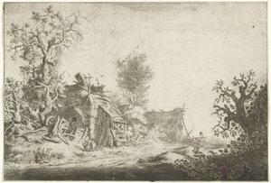 Landskap med falleferdige gårder av Gerrit Adriaensz. de Heer