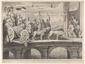 Allegori om velkomsten til Königsmarck Est potior coelo (tittel på objekt) av Gerrit Gerritsz van Fenaem