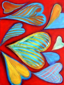 G Hearts 15, 2016 (akryl på lerret) av Gerrit Greve