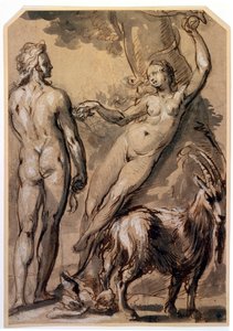 'Adam og Eva. Fallet', slutten av 1590-tallet av Gerrit Pietersz